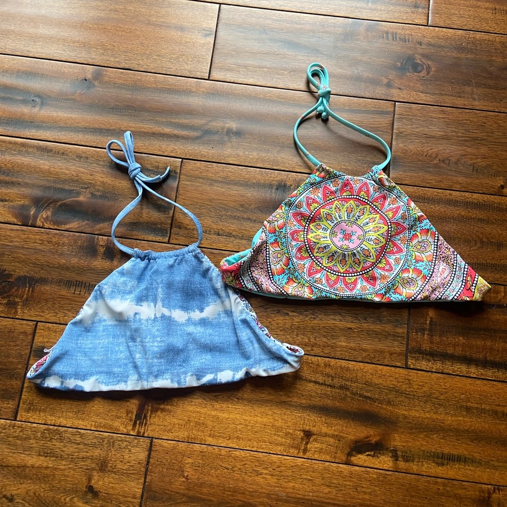 2 Girls Reversible Bikini Tops